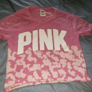 Victoria secret PINK blach splatter ombre crop top
